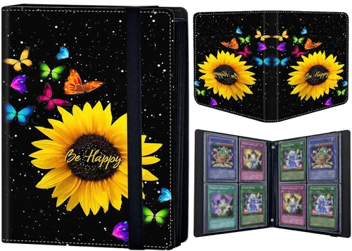 Vista 29 de Carpeta para tarjetas coleccionables de 4 bolsillos, 160 tarjetas, libro con banda elástica que se adapta a la mayoría de tarjetas