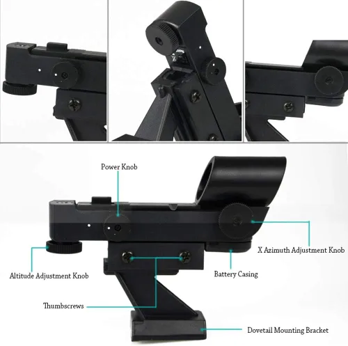 Vista 6 de Buscador de puntos rojos de brillo, visor de puntero estrella, accesorios para telescopio astronómico con soporte deslizante