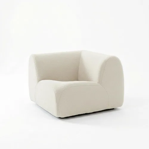 Vista 39 de Sofá individual modular curvado, sofá sherpa de espuma de 33 pulgadas, cómodos sofás de peluche para espacios pequeños, sofás modulares modernos