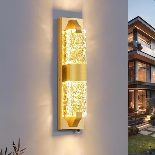 Vista 22 de Luz de pared inteligente para exteriores, RGB, App y Alexa, dorado