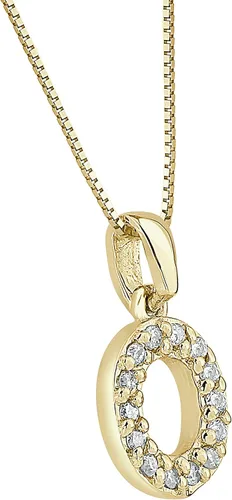 Vista 80 de Collar colgante con letra inicial de diamantes en oro amarillo de 14k (1/10 quilates) 18 pulgadas