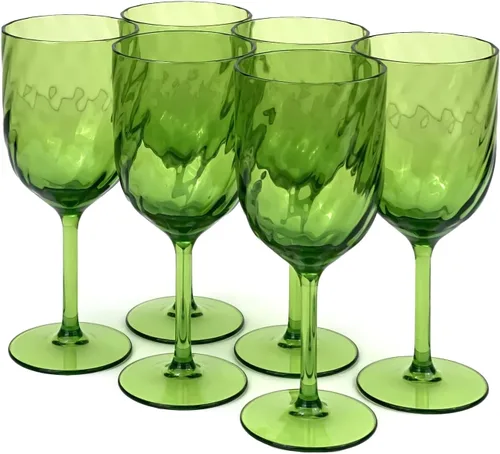 Vista 8 de Yalin Juego de 6 vasos apilables irrompibles de plástico acrílico para vino y agua de 12 onzas (azul, 12 onzas)