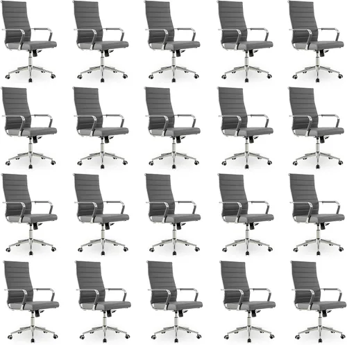 Vista 14 de Okeysen Office Desk Chair, Ergonomic Leather Modern Conference Room Chairs, Executive Ribbed Height Adjustable Swivel Rolling Chair for Home Office