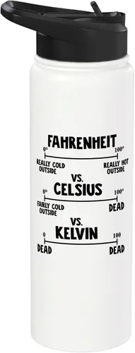 Vista 9 de Fahrenheit vs Celsius vs Kelvin Stainless Steel Insulated Water Bottle