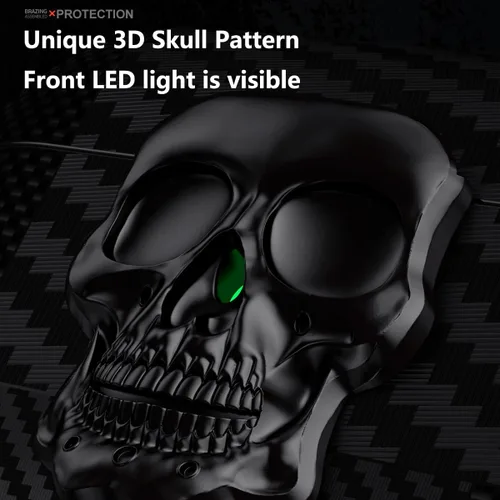 Vista 7 de Funda para AirPods Pro de 2ª generación, calavera con cerradura y llavero para hombres, divertida fibra de carbono de cuerpo completo, a prueba