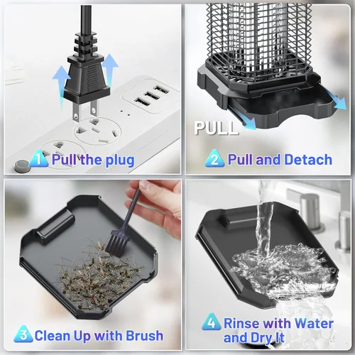 Vista 7 de Eliminador de insectos al aire libre, eliminador de mosquitos eléctrico de 4200 V para interiores, eliminador de insectos