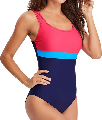 Vista 3 de Traje de baño de una pieza para mujer, con control de abdomen, sexy, cruzado, estampado de hojas, atlético, modesto