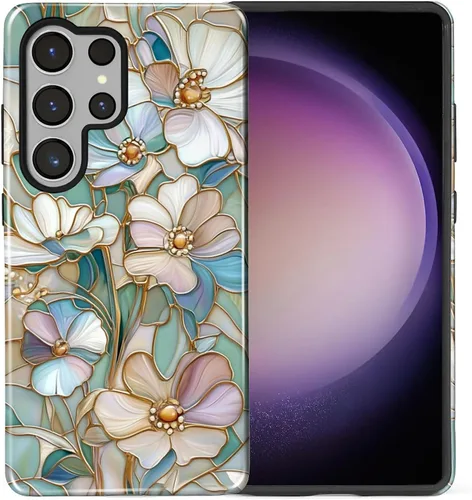 Vista 123 de Funda compatible con Samsung Galaxy S23, funda híbrida de protección rígida de 2 capas, a prueba de golpes, funda protectora resistente para Lata