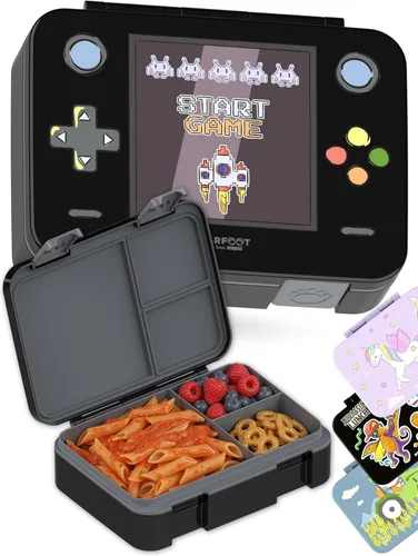 Vista 9 de BEARFOOT Lonchera infantil con compartimentos – Compacta y ligera A prueba de fugas, sin BPA, apta para lavavajillas Diseño dibujado a mano