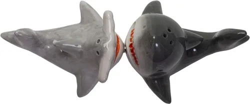 Vista 2 de Sharks Couple - Cocteleras de cerámica para salero y pimentero