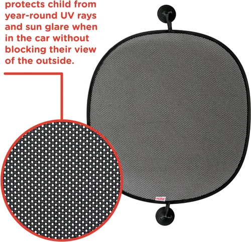 Vista 6 de Nuby Universal Fit Pop Open - Juego de cortinas para ventana de coche, color negro, paquete de 3