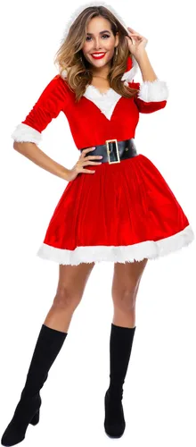 Vista 2 de Disfraz de Papá Noel para mujer, disfraz de Papá Noel