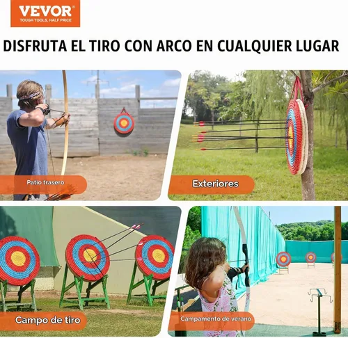 Vista 7 de VEVOR Straw Archery Targets, 20" Round Archery Target for Backyard, Traditional Solid Straw, Red