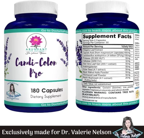 Vista 2 de Candida Support - Ayuda a la Digestión, Problemas Intestinales - 180 Cápsulas - por Dr. Valerie Nelson
