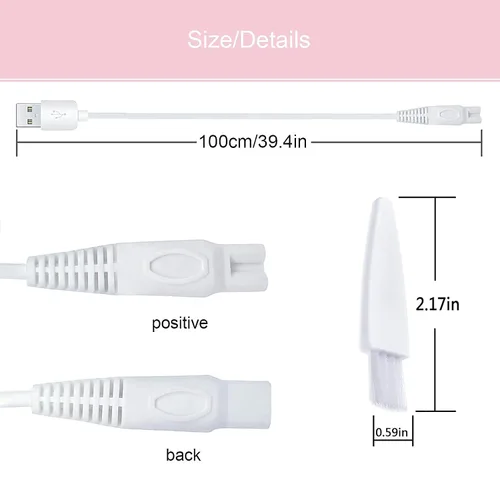 Vista 4 de Afeitadora para mujer, cable de carga USB compatible con acabado táctil, cuerpo impecable, recargable, afeitadora para mujer, recortadora eléctrica