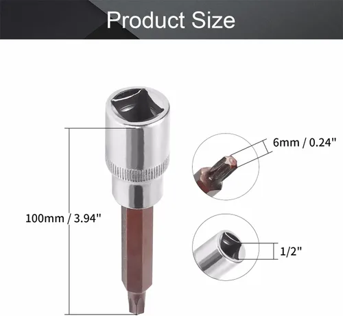 Vista 46 de Utoolmart 1/2" Drive x 0.551 in largo Hex Bit Socket, métrico, S2 y Cr-V acero 1pcs