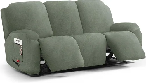 Vista 22 de 3 fundas elásticas para sillas reclinables, fundas de tela de felpa y protectores duraderos de muebles para niños y mascotas (1 plaza, negro)