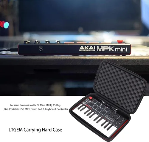 Vista 7 de LTGEM - Funda para Akai MPK Mini MK3/MPK Mini Play MK3 MIDI Controller Carcasa rígida de EVA, resistente al agua, protección contra golpes