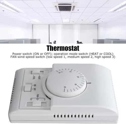 Vista 5 de Control industrial Cfor OMPonents Termóstato central de aire acondicionado 2 vías Interruptor de control mecánico Acondicionador 110‑220V Termostatos
