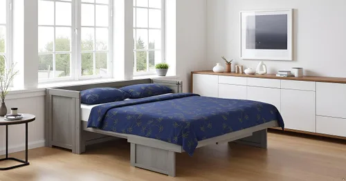 Vista 2 de NIGHT & DAY Furniture Murphy Cube - Cama de armario (gris rural, Queen)