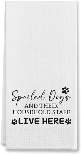 Vista 6 de Spoiled Dogs Live Here Farmhouse - Paños de cocina de algodón y paños de cocina, 24 x 16 pulgadas, regalos para los amantes de los perros Multi2