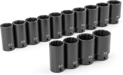 Vista 7 de TEKTON Juego de dados de impacto de tuerca de eje de transmisión de 1/2 pulgada, 7 piezas SID92003