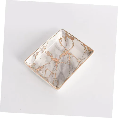 Vista 3 de PACKOVE 2pcs Bandejas Decorativas Ceramic Ring Tray Ceramic Jewelry Tray Ceramic Tray Ceramic Jewelry Dish Ceramic Earring Tray Decorative Trays