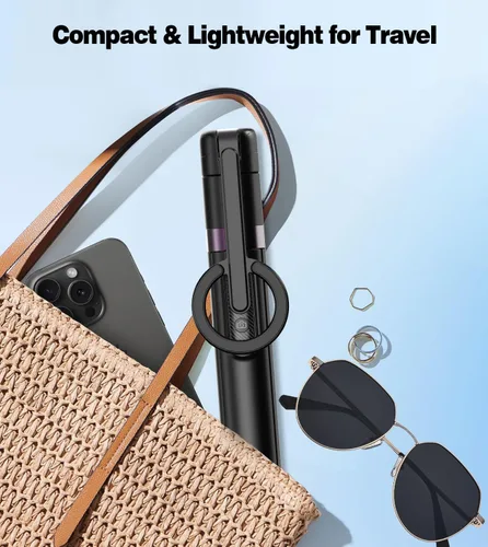 Vista 7 de Trípode magnético para selfie de 68 pulgadas para iPhone, soporte de trípode portátil para teléfono celular para Magsafe con control remoto