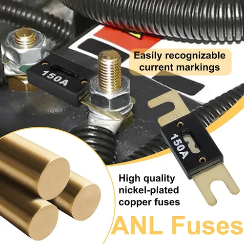 Vista 6 de 3 Fusibles de Cuchilla ANL de 30 Amperios 32VDC, Fusibles para Automóvil, Fusibles Marinos, Fusible en Línea ANL Chapado en Oro Compatible
