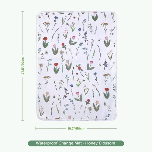 Vista 9 de haakaa Forros impermeables para cambiador (1 unidad, 19.7 x 27.5 pulgadas, flor de miel) Reusable Waterproof Baby Changing Mat with 100% Cotton