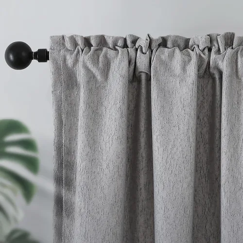 Vista 22 de Joydeco Cortinas opacas de lino para dormitorio, con ojales de 90 pulgadas de largo, cortinas resistentes para sala de estar, cortinas con Verde
