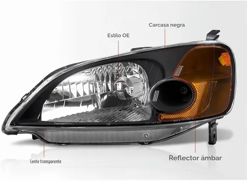 Vista 6 de AJP Distributors Conjunto de faros delanteros JDM para parachoques, señal de conducción, par LH+RH compatible/reemplazo para Civic 2 puertas Coupe 4