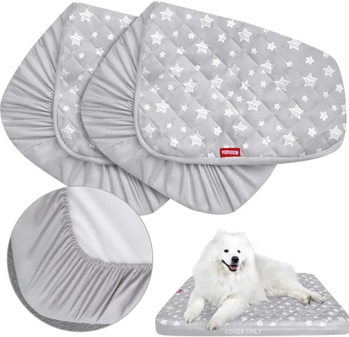 Vista 12 de Fundas impermeables para cama de perro, diseño de estrellas grises, 27 x 36 Gris (Grey Star)