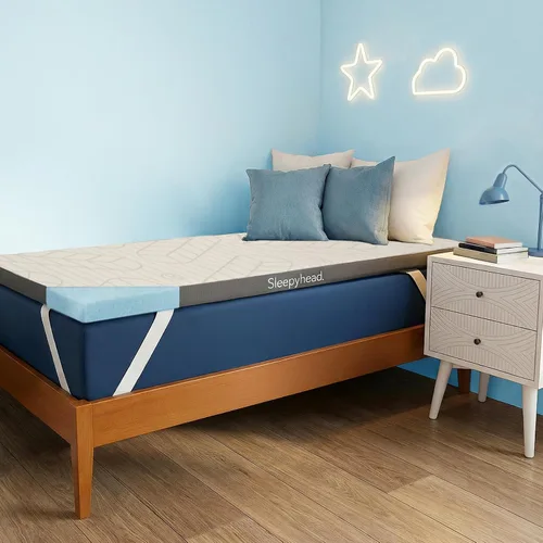 Vista 13 de Sleepyhead - Cubrecolchón matrimonial de 3 pulgadas, de espuma viscoelástica con infusión de gel con funda lavable, esencial para dormitorio