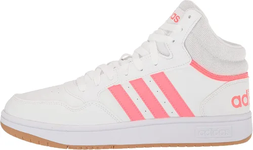 Vista 8 de adidas Hoops 3.0 Mid Tenis de baloncesto para mujer, blancoturbochicle, talla 6.5, BlancoTurboGoma