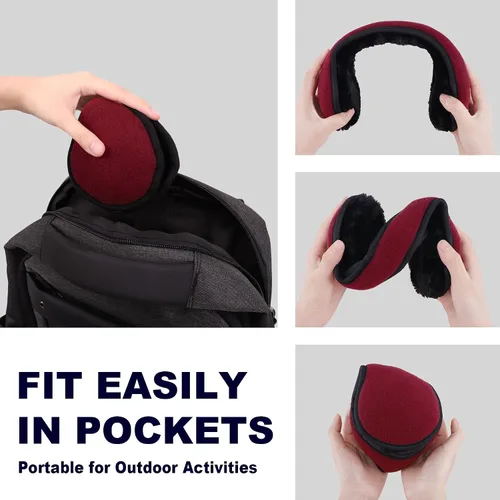 Vista 6 de Unisex Sherpa Fleece Lined Winter Earmuffs Ear Warmers