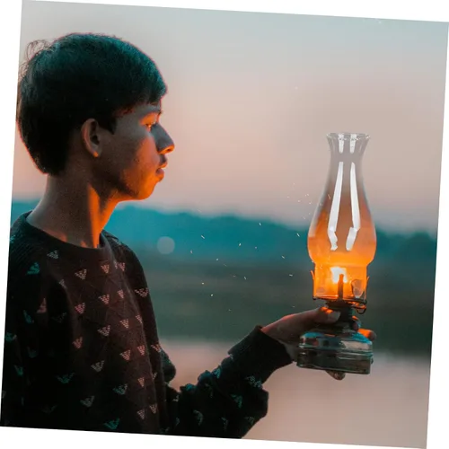 Vista 8 de Garneck Pantalla de queroseno, faroles vintage para camping, cubiertas de luz al aire libre, cubierta de luz de chimenea, lámpara de vidrio