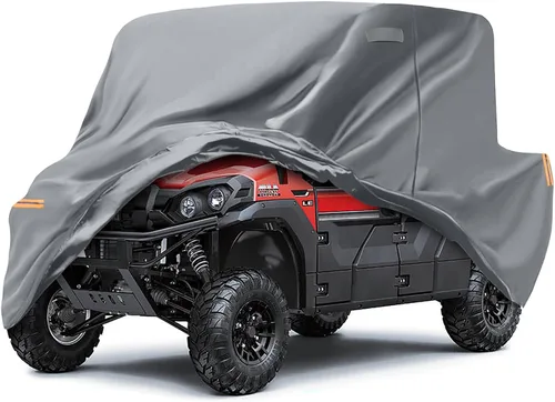 Vista 25 de Cubierta impermeable para UTV compatible con Polaris, cubierta para exterior de 6 capas con ventilaciones de aire, cremallera en la puerta