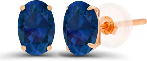 Vista 25 de Aretes ovalados de plata de ley 925 maciza chapados en oro de 0.236 x 0.157 pulgadas con piedra natal genuina para mujer Aretes de tuerca Amatista