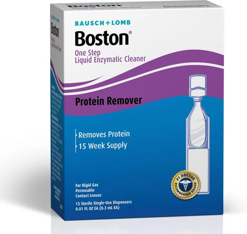 Vista 2 de Bausch & Lomb Boston One Step Limpiador enzimático líquido, removedor de proteínas, 0.1 fl oz (paquete de 3)