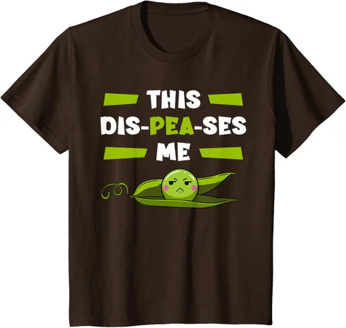 Vista 7 de Camiseta de semilla vegetariana de guisantes con flor de planta Dis-Peas-Ses Me, Negro