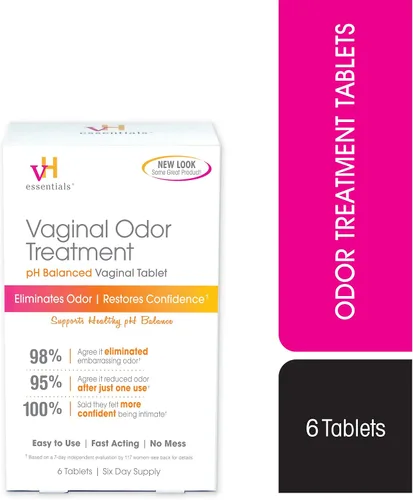 Vista 3 de VH Essentials, Tatamiento contra el olor vaginal, unidades de PH equilibrado (6 insertos, suministro para 6 días)