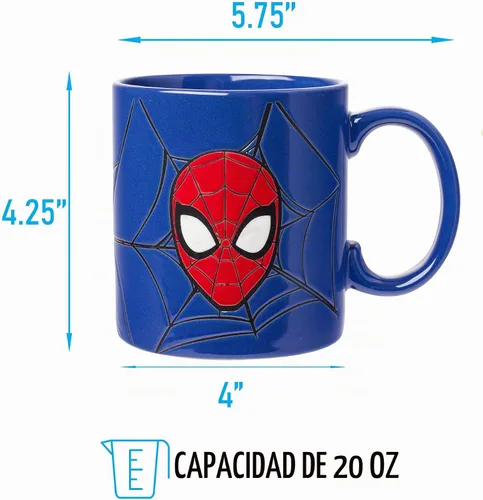 Vista 2 de Silver Buffalo Marvel Spider-Man Wax Resist, taza de cerámica, 20 onzas
