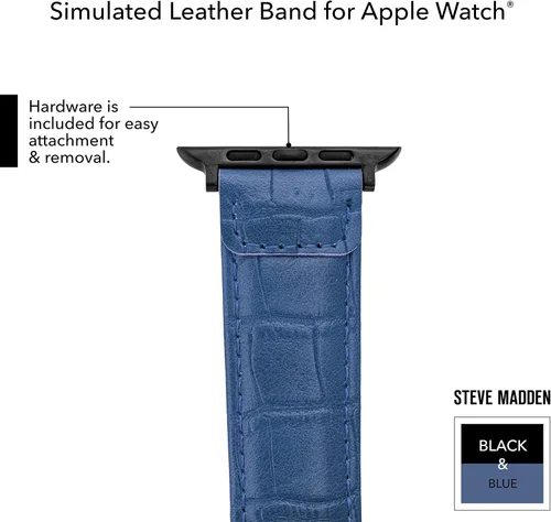 Vista 18 de Steve Madden Correa de moda de grano de cocodrilo para Apple Watch