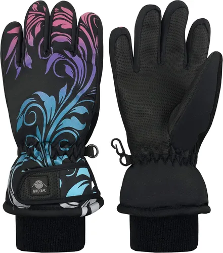 Vista 11 de N'Ice Caps - Guantes térmicos de invierno para niños, impermeables y cálidos Negro