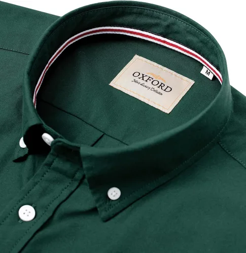 Vista 2 de Alimens & Gentle Camisa Oxford de manga larga con botones y bolsillo para hombre