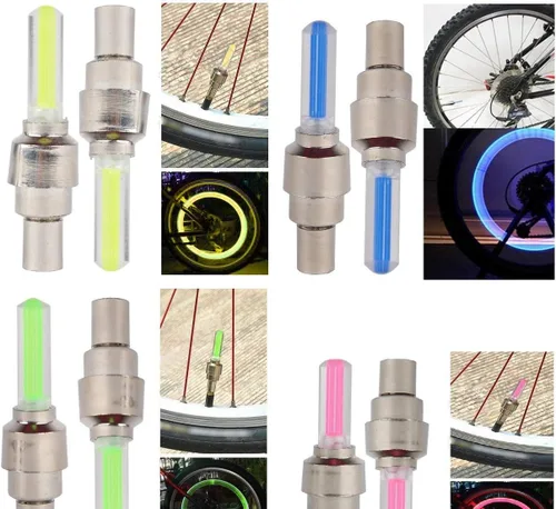 Vista 4 de BlueSunshine 20 piezas de luces LED intermitentes para tapa de válvula de neumático para coche, bicicleta, motocicleta, rueda de luz