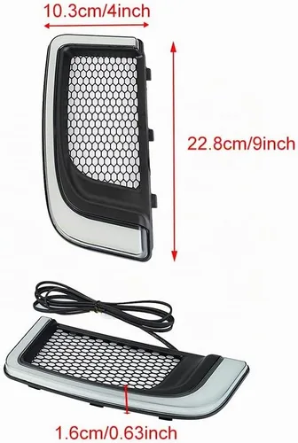 Vista 5 de Luces de ventilación Road Glide, intermitentes, circulación diurna, luces laterales para motocicletas 2015-2020 (negro)