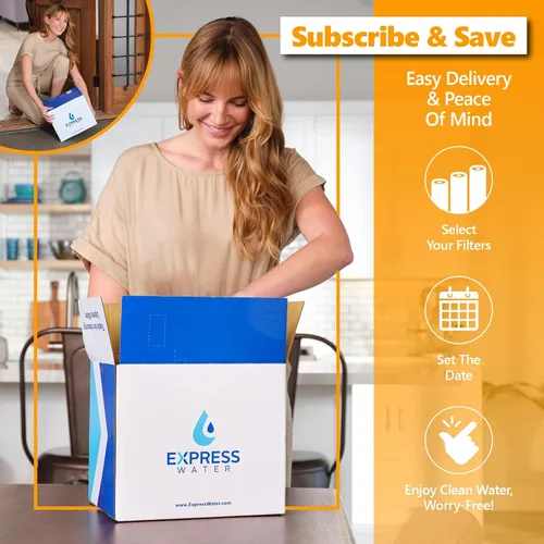 Vista 7 de Express Water Elite RO Sistema de filtración de agua alcalina de ósmosis inversa – Cambio de filtro de giro rápido 9 etapas de RO Filtro de agua
