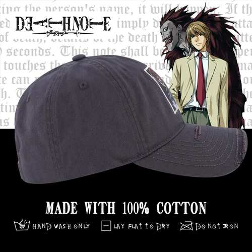 Vista 6 de Death Note Hat, Adjustable Baseball Cap with Curved Brim, One